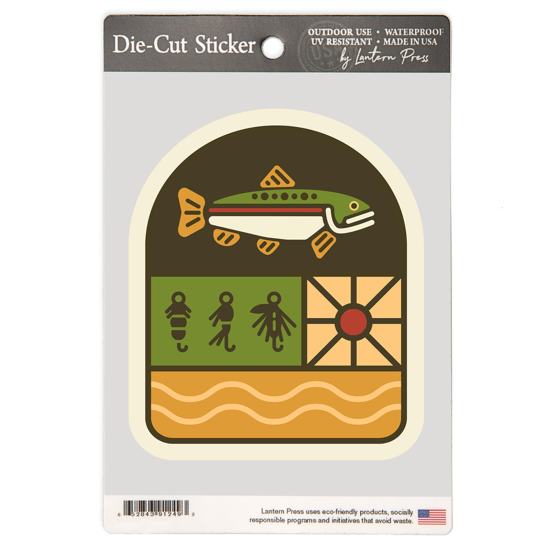 Simple Vector, Trout Fishing, Vinyl Sticker
