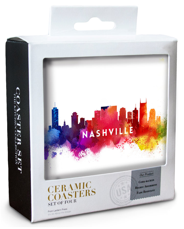 Nashville, Tennessee, Skyline Abstract, Coaster Set