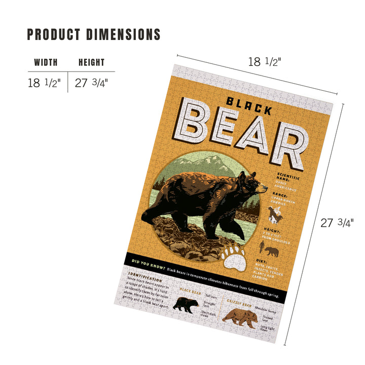Facts About Black Bear, 1000 Piece Jigsaw Puzzle
