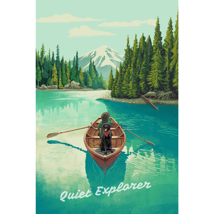 Quiet Explorer, Boating, Mountain, Stretched Canvas