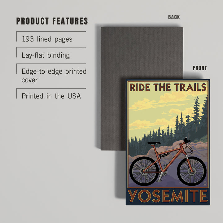 Lined 6x9 Journal, Yosemite, California, Ride the Trails, Lay Flat, 193 Pages, FSC paper