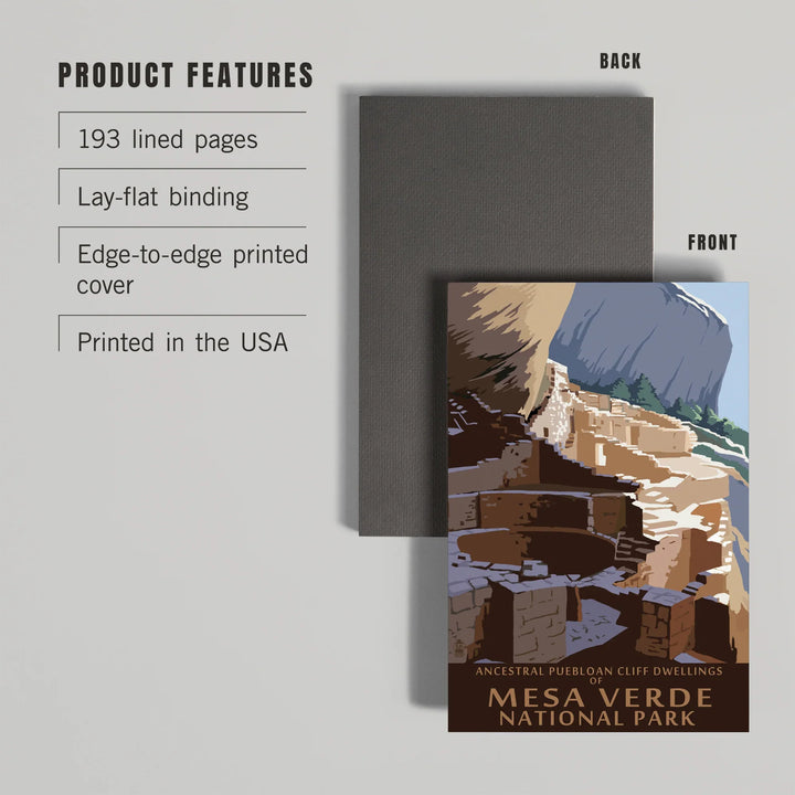Lined 6x9 Journal, Mesa Verde National Park, Colorado, Long House, Lay Flat, 193 Pages, FSC paper