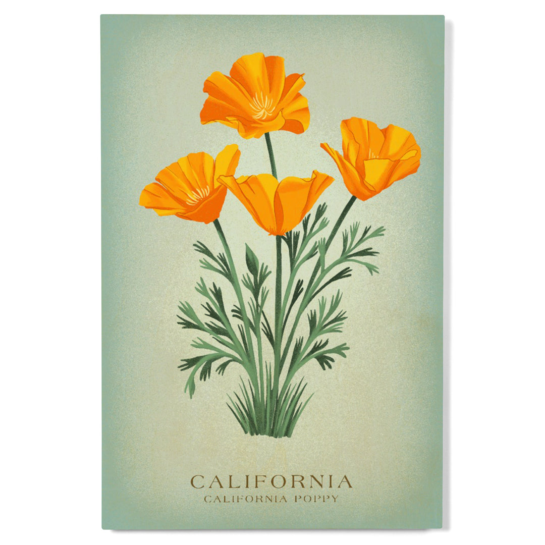 California, Vintage Flora, State Series, California Poppy, Wood Signs and Postcards