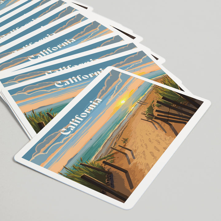 Playing Cards, California, Painterly, Sand Soul Sun, Beach Path, 52 Card Deck with Jokers in Box, Unique Art