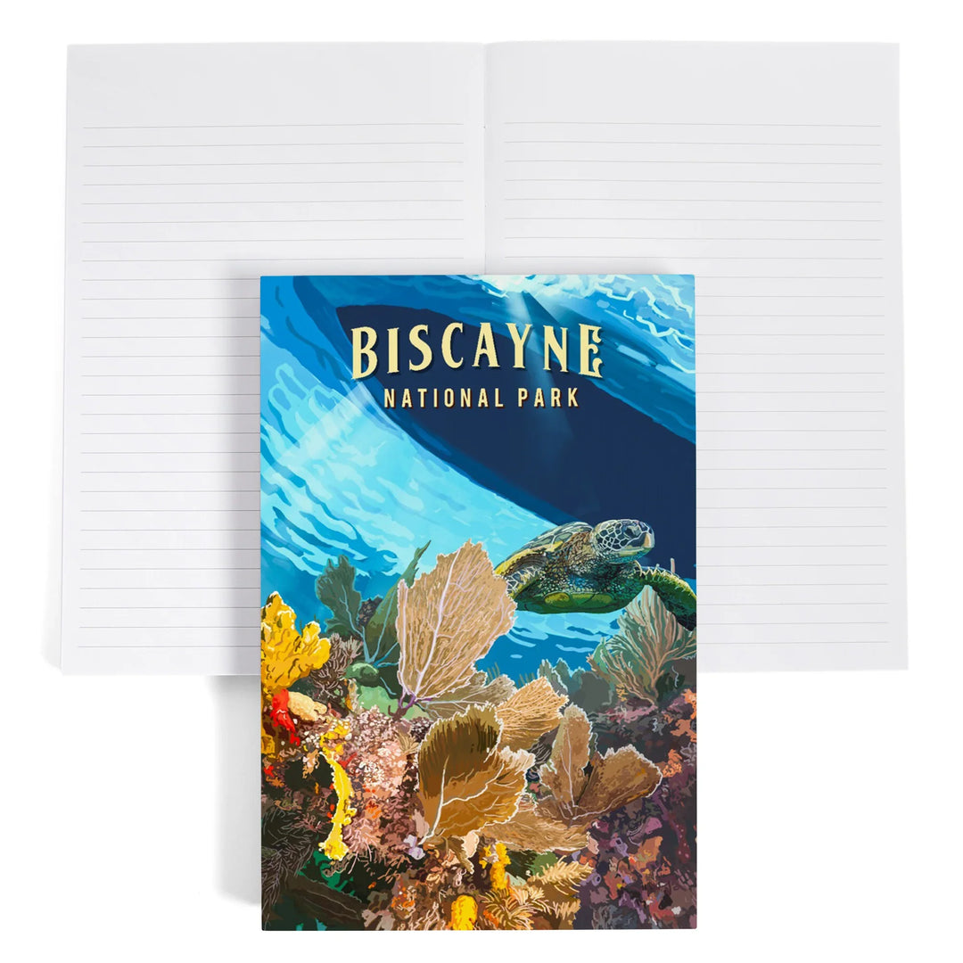 Lined 6x9 Journal, Biscayne National Park, Florida, Painterly National Park Series, Lay Flat, 193 Pages, FSC paper