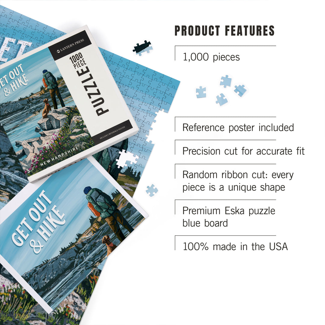 New Hampshire, Get Out and Hike, 1000 Piece Jigsaw Puzzle