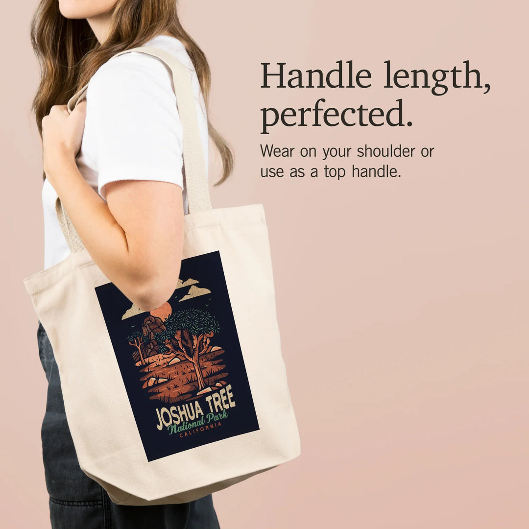 Joshua Tree National Park, California, Distressed Vector, Tote Bag