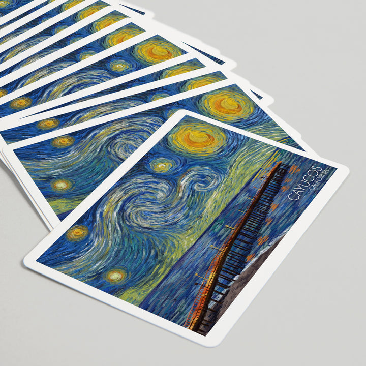 Playing Cards, Cayucos, California, Pier, Starry Night, 52 Card Deck with Jokers in Box, Unique Art