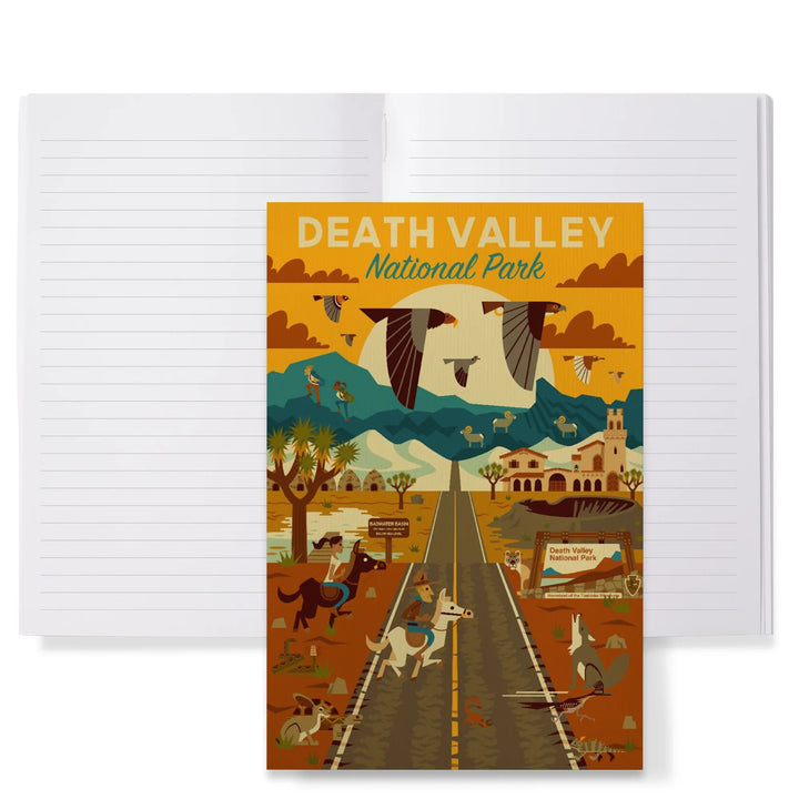 Lined 6x9 Journal, Death Valley National Park, California, Geometric National Park Series, Lay Flat, 193 Pages, FSC paper
