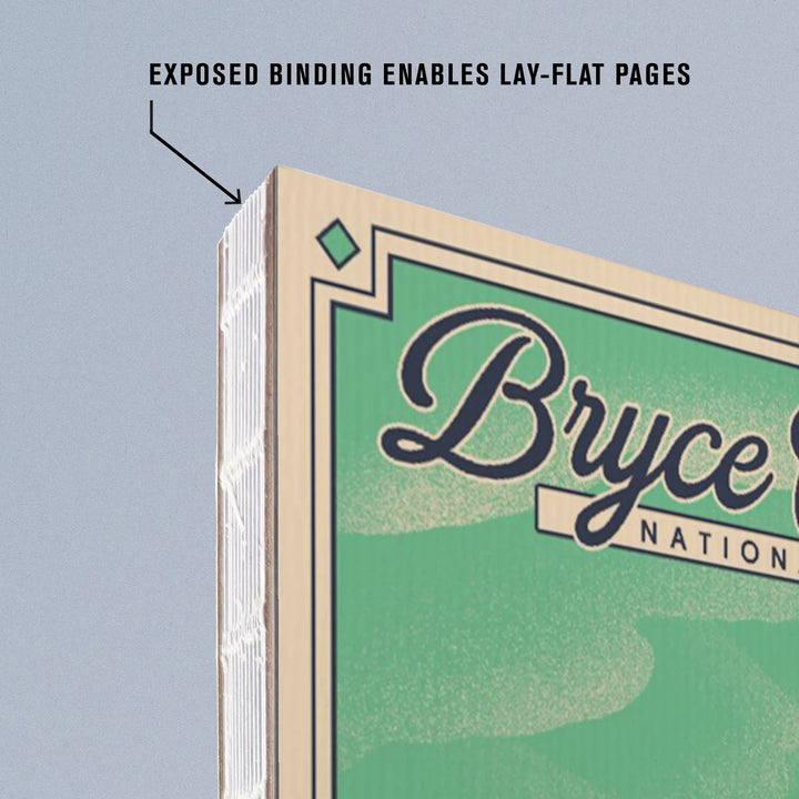 Lined 6x9 Journal, Bryce Canyon National Park, Utah, Bryce Point, Lithograph National Park Series, Lay Flat, 193 Pages, FSC paper