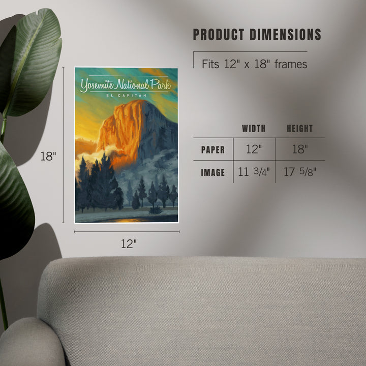 Yosemite National Park, California, El Capitan, Oil Painting, Art & Giclee Prints