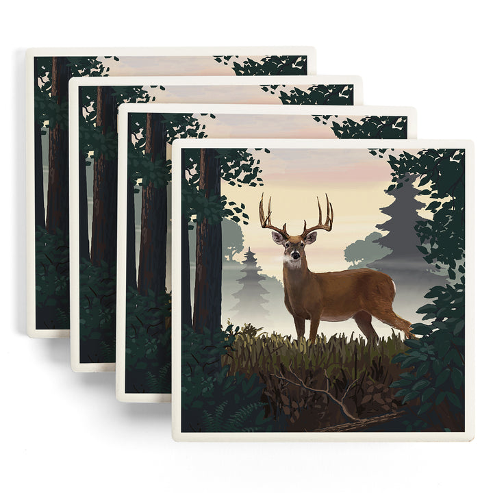 Painterly, Deer and Sunrise, Coasters