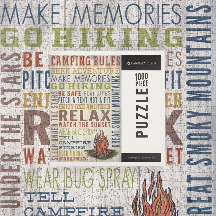 Great Smoky Mountains, Tennessee, Camping Rules, Rustic, Jigsaw Puzzle