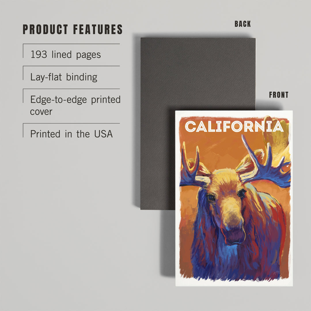 Lined 6x9 Journal, California, Vivid, Moose, Lay Flat, 193 Pages, FSC paper