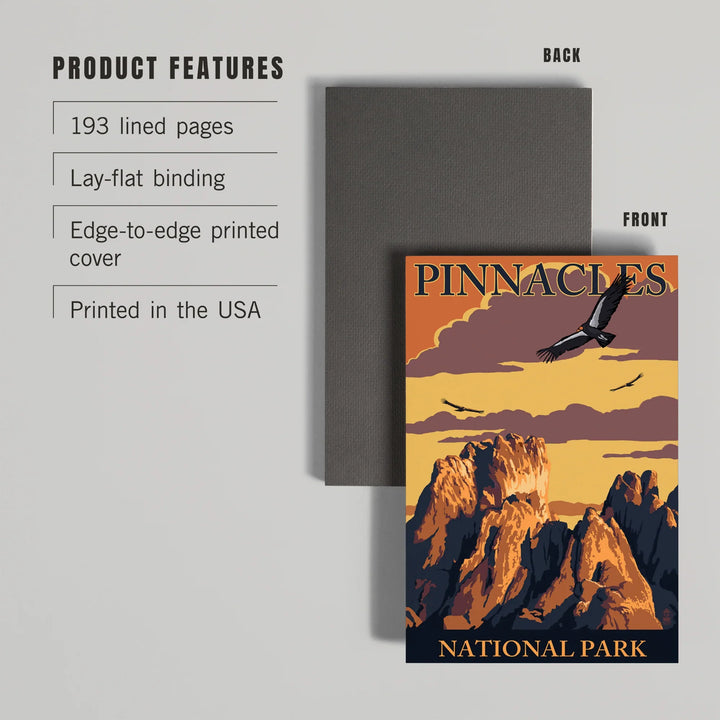 Lined 6x9 Journal, Pinnacles National Park, California, Condors, Lay Flat, 193 Pages, FSC paper