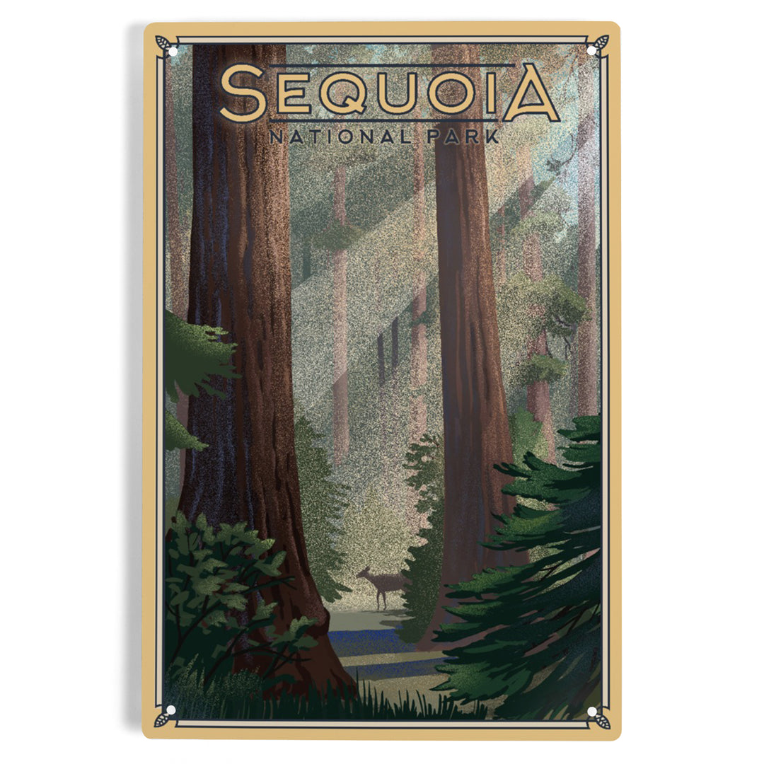 Sequoia National Park, California, Lithograph, Metal Signs