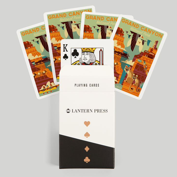 Playing Cards, Grand Canyon National Park, Arizona, Geometric National Park Series, 52 Card Deck with Jokers in Box, Unique Art
