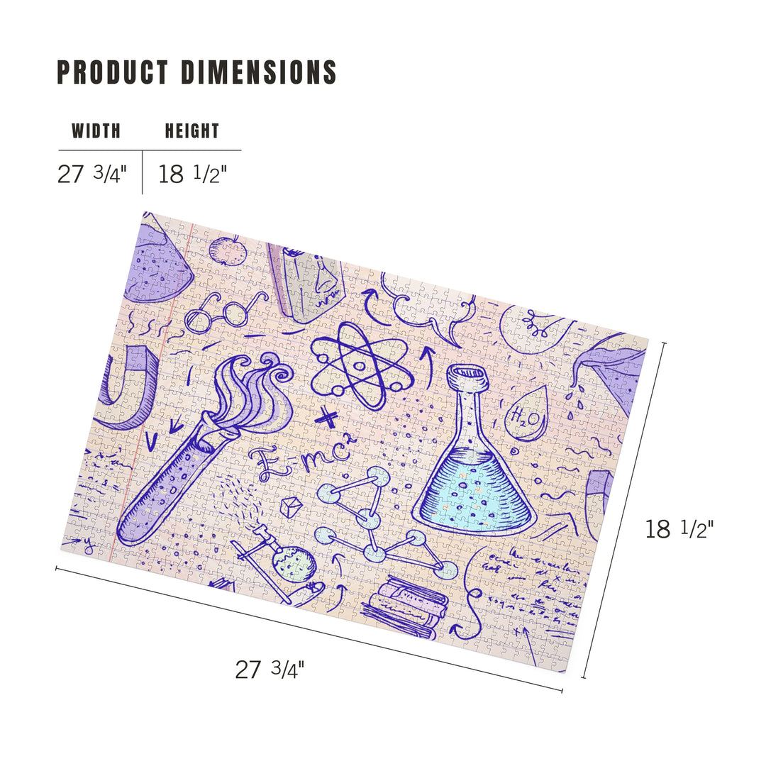 Science Pattern, Lined Paper, 1000 Piece Jigsaw Puzzle