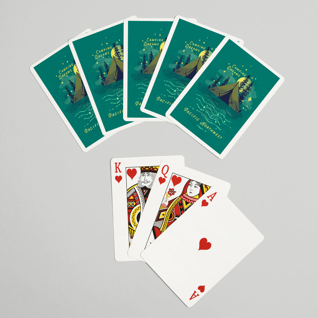 Playing Cards, Pacific Northwest, Lake Life Series, Camping Dreams, 52 Card Deck with Jokers in Box, Unique Art