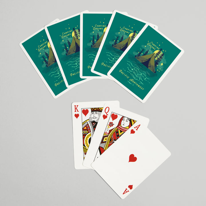 Playing Cards, Pacific Northwest, Lake Life Series, Camping Dreams, 52 Card Deck with Jokers in Box, Unique Art