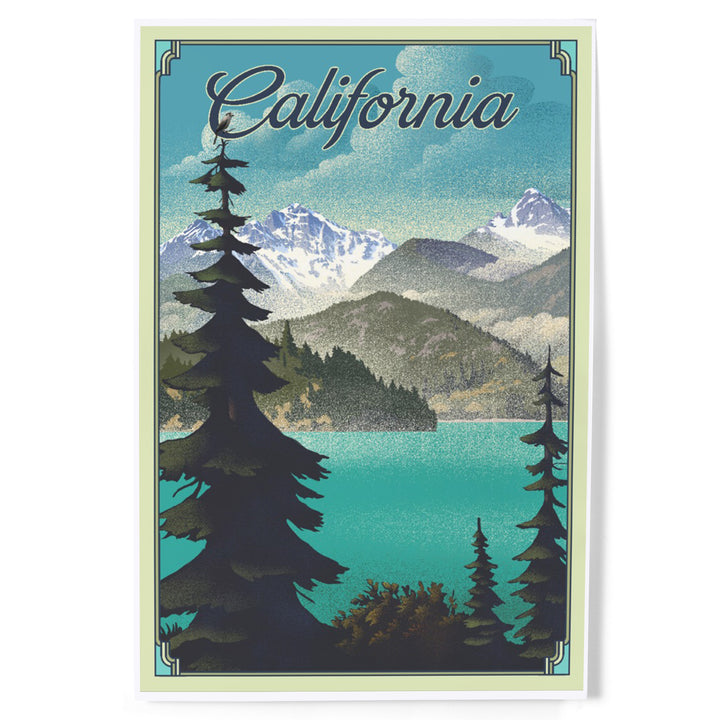 California, Lake, Lithograph, Art & Giclee Prints