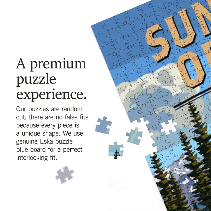 Sunriver, Oregon, Painterly, Angler and River Rapids, Jigsaw Puzzle