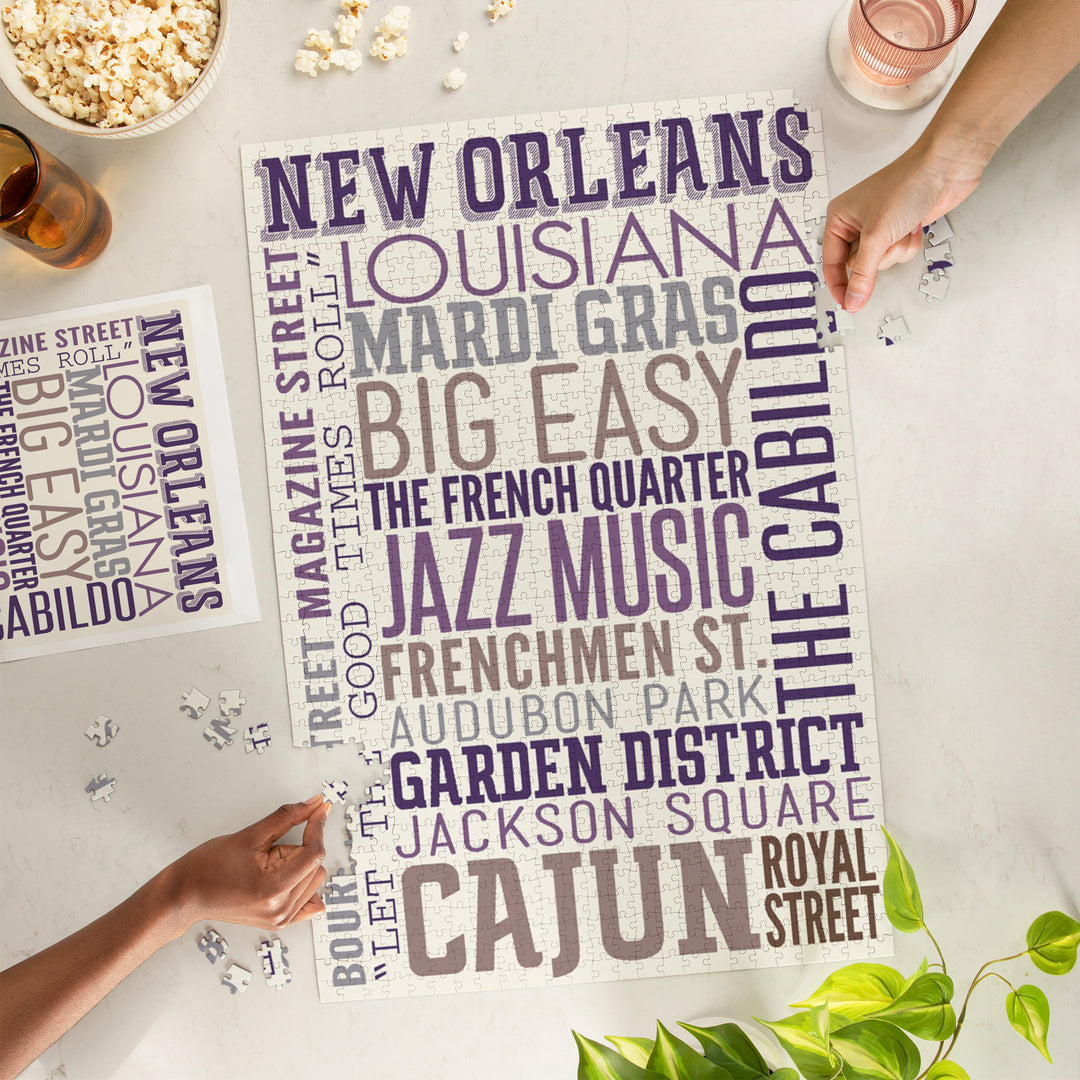 New Orleans, Louisiana, Typography, 1000 Piece Jigsaw Puzzle