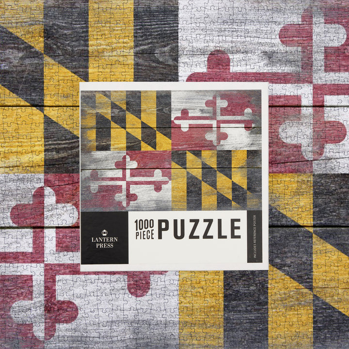 Rustic Maryland State Flag, 1000 Piece Jigsaw Puzzle