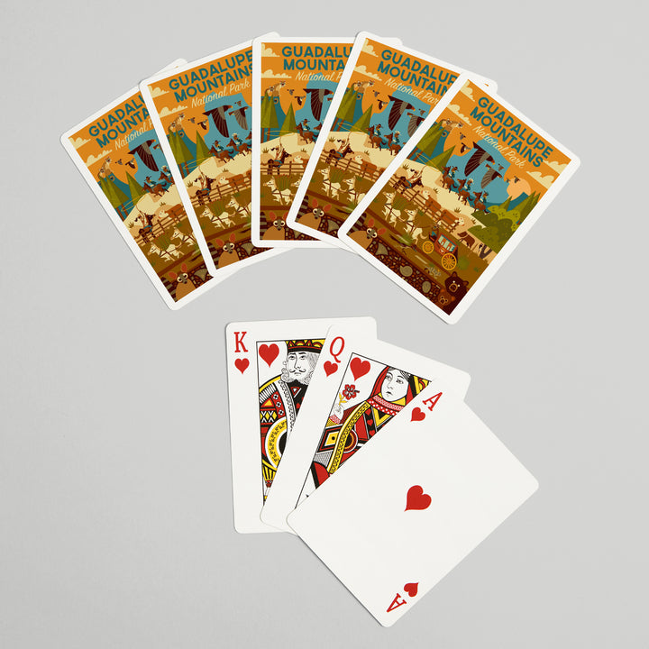 Playing Cards, Guadalupe Mountains National Park, Texas, Geometric, 52 Card Deck with Jokers in Box, Unique Art