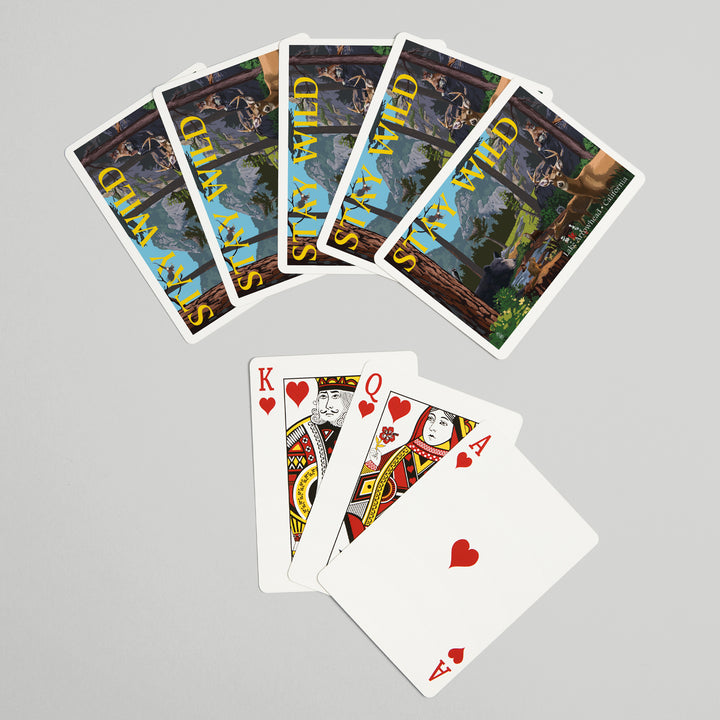 Playing Cards, Lake Arrowhead, California, Stay Wild, National Park WPA Sentiment, 52 Card Deck with Jokers in Box, Unique Art