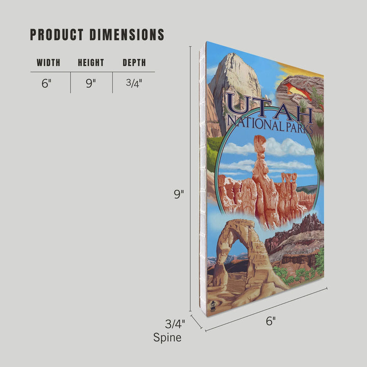 Lined 6x9 Journal, Utah National Parks, Bryce in Center, Lay Flat, 193 Pages, FSC paper