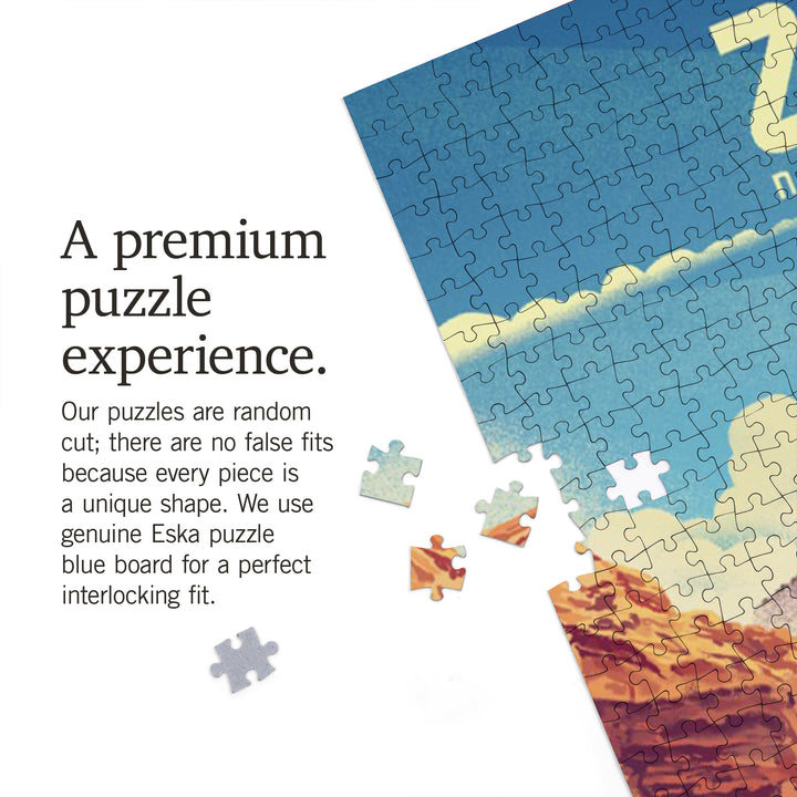 East Zion Bike Trail, Zion National Park Cycling Artwork, 1000 Piece Jigsaw Puzzle