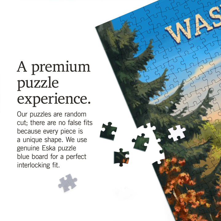 Washington, Oil Painting, Bear By Lake At Sunrise, Jigsaw Puzzle