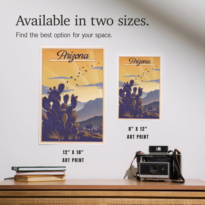 Arizona, Cactus and Desert Scene, Lithograph, Art & Giclee Prints