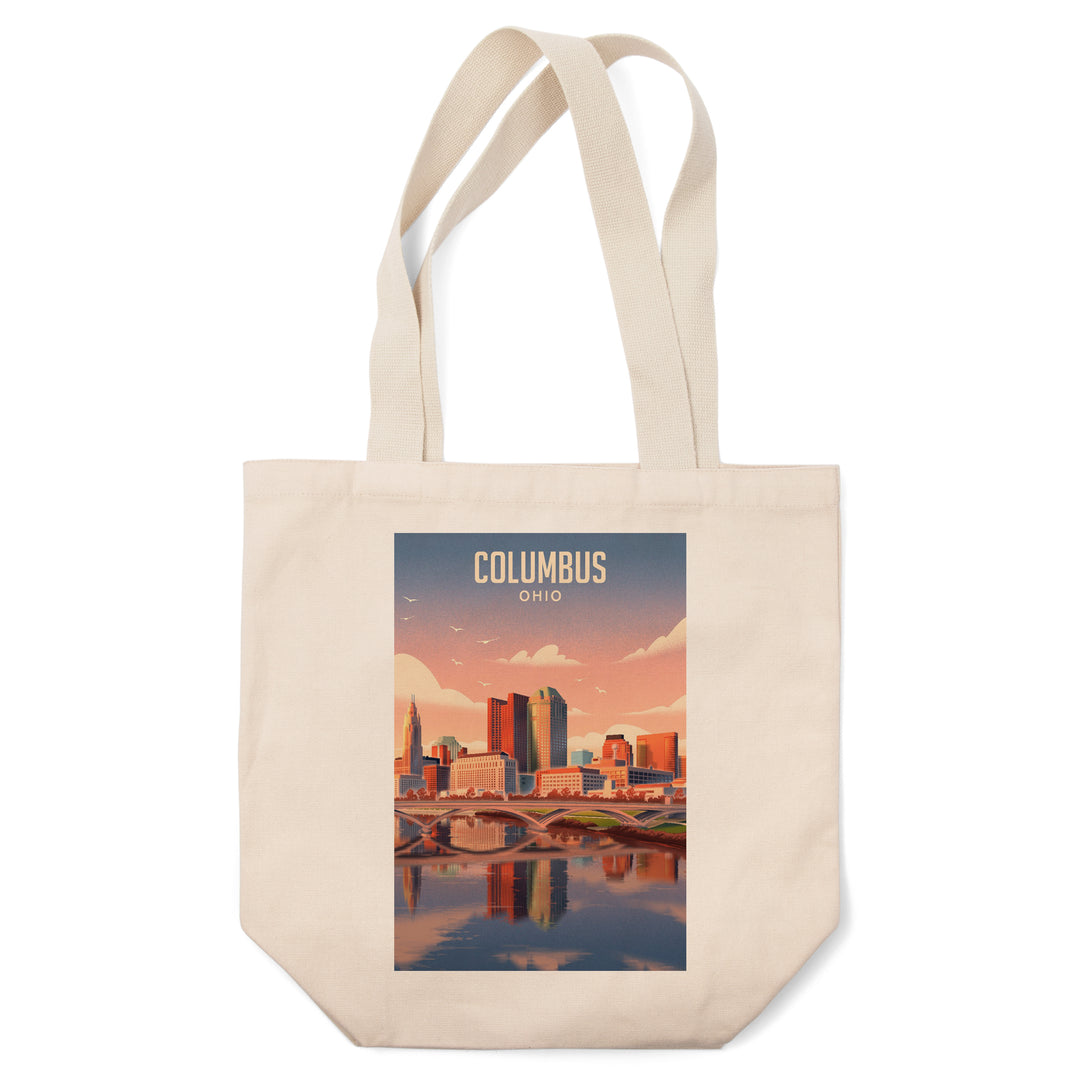 Columbus, Ohio, Lithograph City Series, Tote Bag