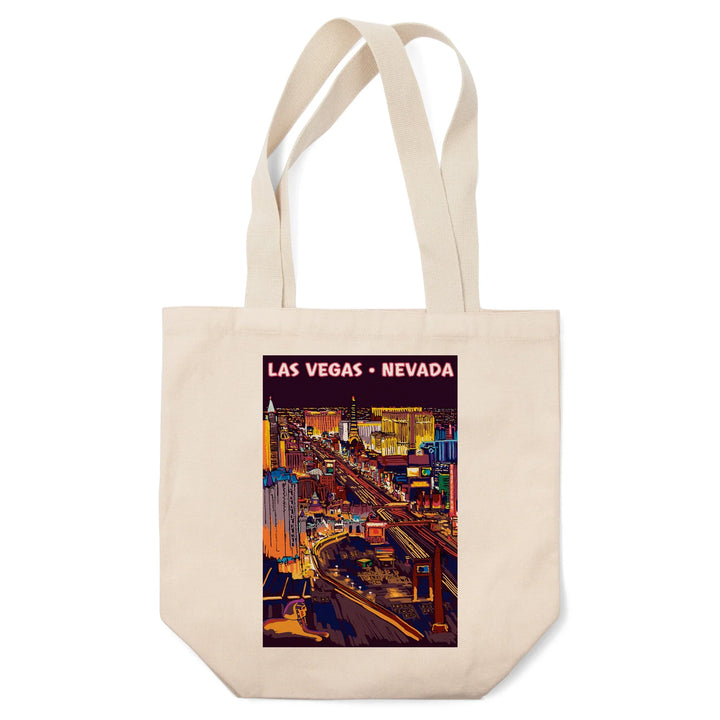 Las Vegas, Nevada, View of Strip at Night, Tote Bag