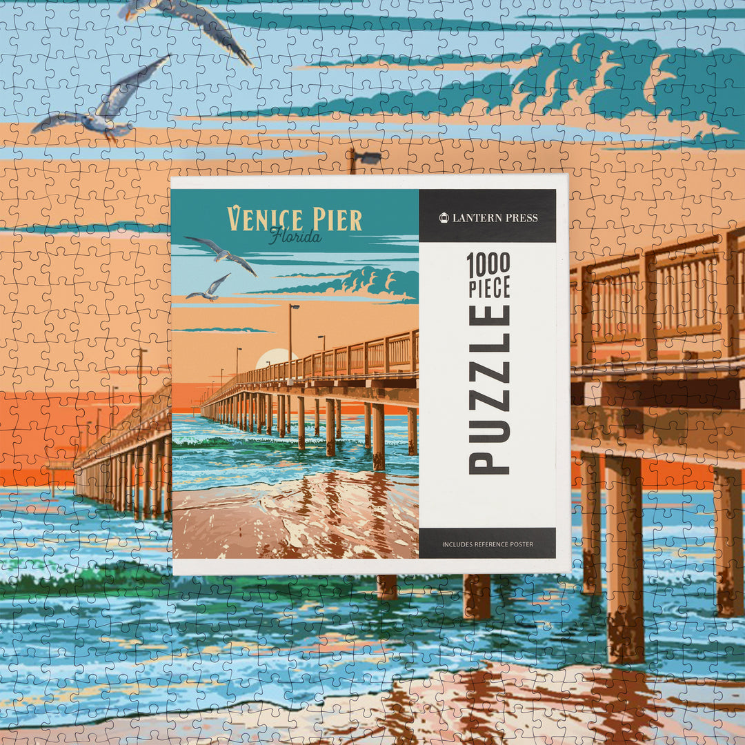 Venice, Florida, Painterly Pier, Jigsaw Puzzle