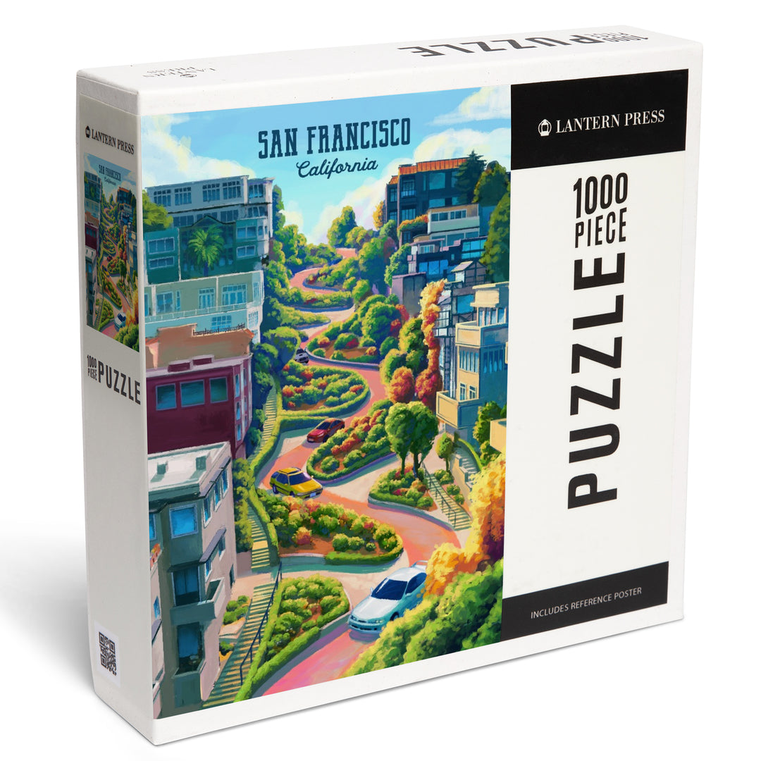 San Francisco, California, Lombard Street, Oil, 1000 Piece Jigsaw Puzzle