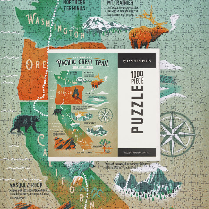 Explore the Pacific Crest Trail, Traveler's Map, 1000 Piece Jigsaw Puzzle