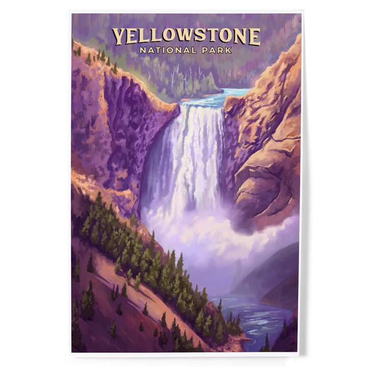 Yellowstone National Park, Wyoming, Oil Painting, Yellowstone Falls, Art & Giclee Prints