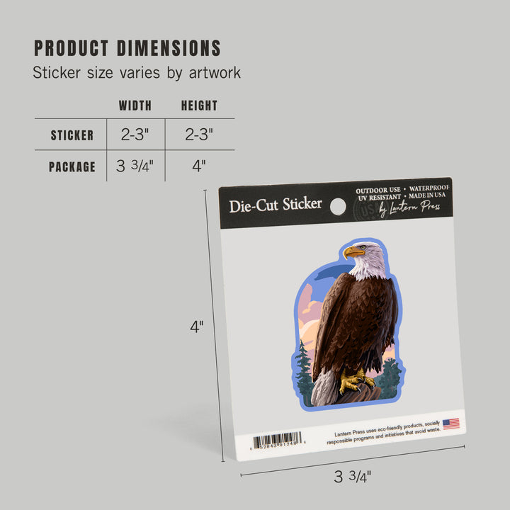 Painterly, Bald Eagle, Vinyl Sticker