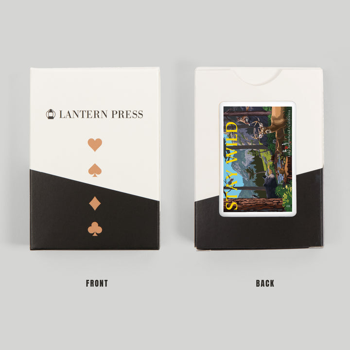 Playing Cards, Lake Arrowhead, California, Stay Wild, National Park WPA Sentiment, 52 Card Deck with Jokers in Box, Unique Art