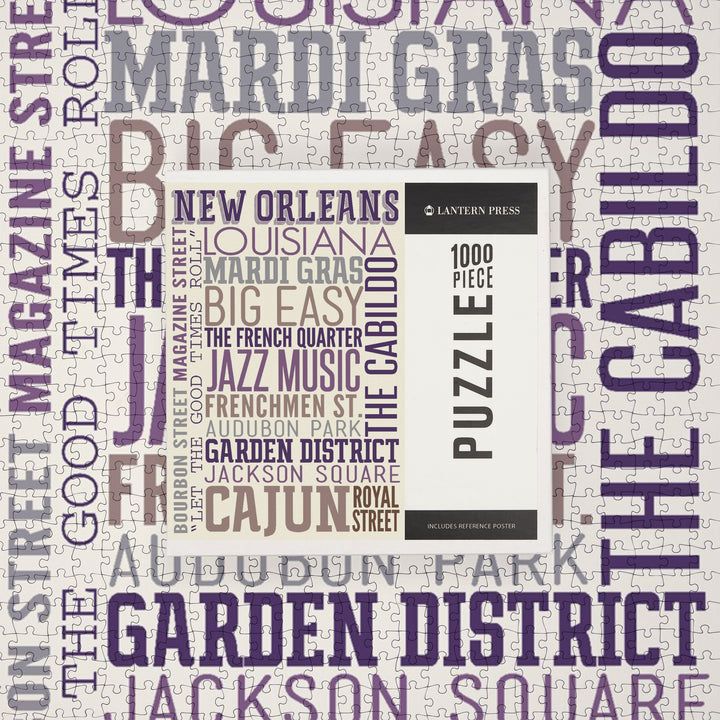 New Orleans, Louisiana, Typography, 1000 Piece Jigsaw Puzzle