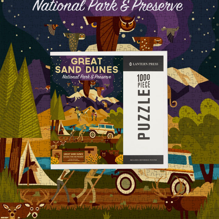 Great Sand Dunes National Park and Preserve, Colorado, Geometric Night Scene, 1000 Piece Jigsaw Puzzle