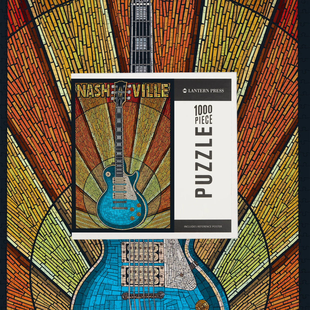 Nashville, Tennessee, Guitar Mosaic, 1000 Piece Jigsaw Puzzle