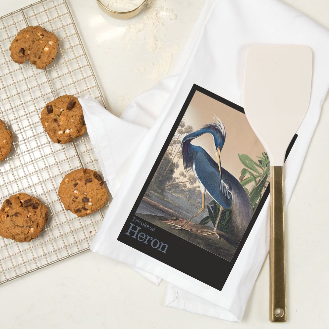 Audubon Birds of North America, Heron, Organic Cotton Kitchen Tea Towels