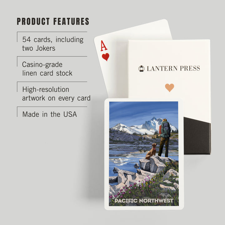 Playing Cards, Pacific Northwest, Washington, Painterly, Get Out and Hike, 52 Card Deck with Jokers in Box, Unique Art