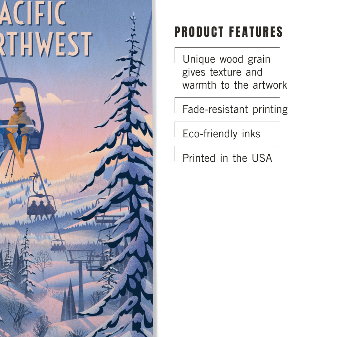Pacific Northwest, Chill on the Uphill, Ski Lift, Wood Signs and Postcards