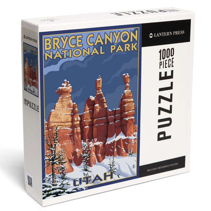 Bryce Canyon National Park, Utah, Winter Scene #2, Painterly Series, Jigsaw Puzzle