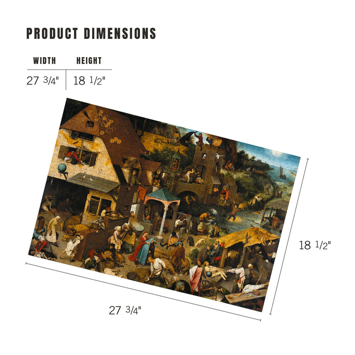 Netherlandish Proverbs (Artist: Pieter Bruegel the Elder) c. 1559, Masterpiece Classic, 1000 Piece Jigsaw Puzzle